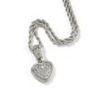 5A+ CZ Iced Out Pendant Bling Bing Hip Hop Necklaces Fashion Heart Shaped Necklaces  Rapper Jewelry