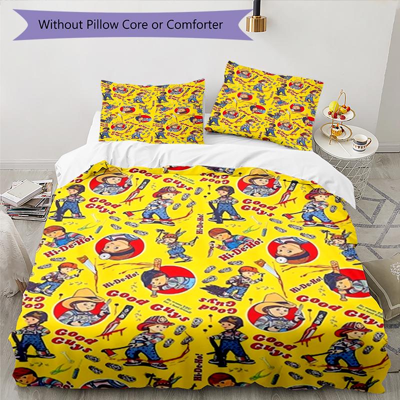 3pcs Chucky Bedding Set Duvet Cover Closure Includes 1 Duvet Cover & 2 Pillowcases, Soft and Comfortable for All Seasons.