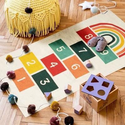 KIDS MARELLE - Игривый и красочный хлопковый ковер в стиле классики для детской спальни 60 x 120 см Многоцветный