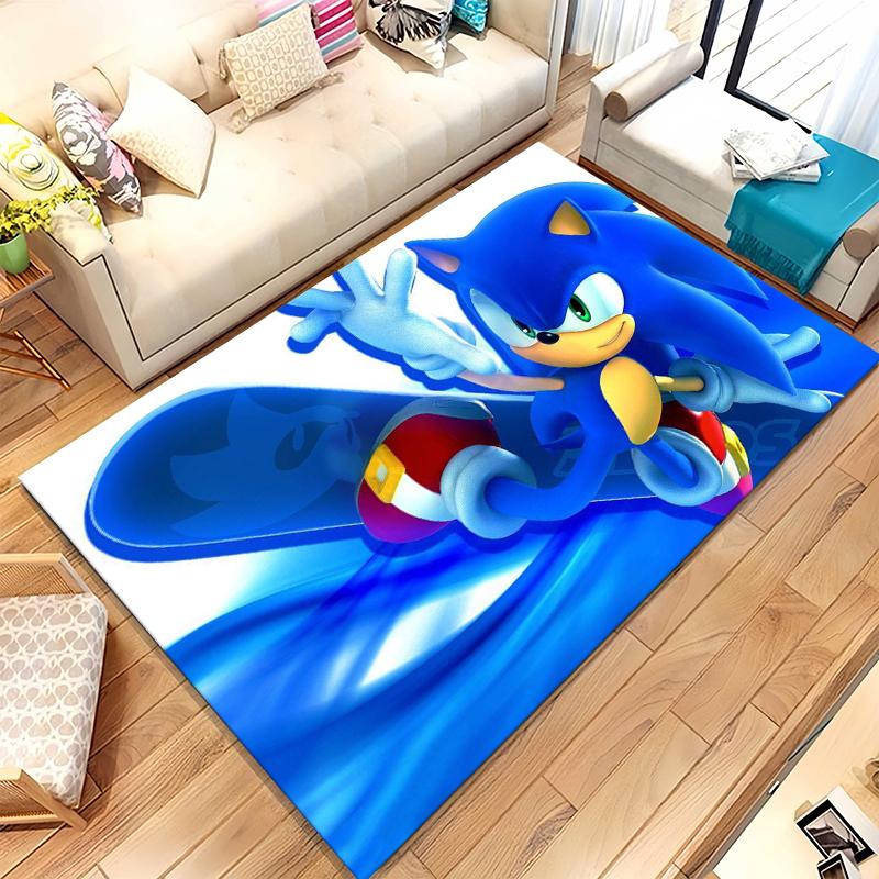 Retro S-Sonic Cartoon Games Living Room Non-Slip Area Rug Soft Carpet for Bedroom Kids Playroom Sofa,Home Decor Doormat Gift