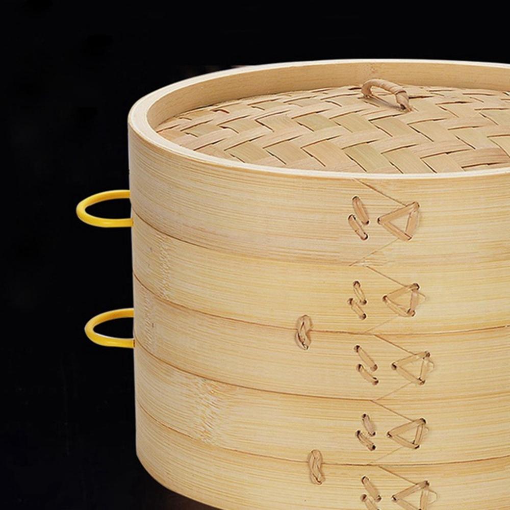 См Димсам с Ручкой Крышка Булочки Изготовление Посуда Готовка Кухонный Инструмент Клетка Корзина Бамбуковая Пароварка