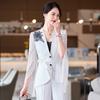 Spring Summer Workplace Women Pant Suits Office Lady V-neck Pink Women Suits Office Sets For Clothes