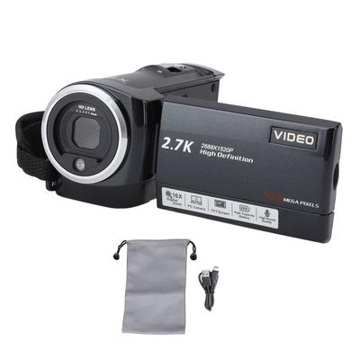 Профессиональная видеокамера 2.7K с 2.8-дюймовым экраном, HD 50 МП, 16-кратным цифровым зумом, камера для видеоблогинга для записи на открытом воздухе во время путешествий