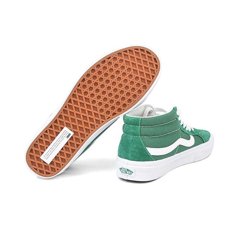 Vans Sk8 Легкие кроссовки-скейты с обхватом средней высоты Унисекс Белый Зеленый VN0A391FTOY