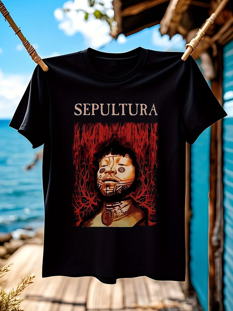 Sepultura Band Graphic Tee White Heavy Metal Band Tshirt ...