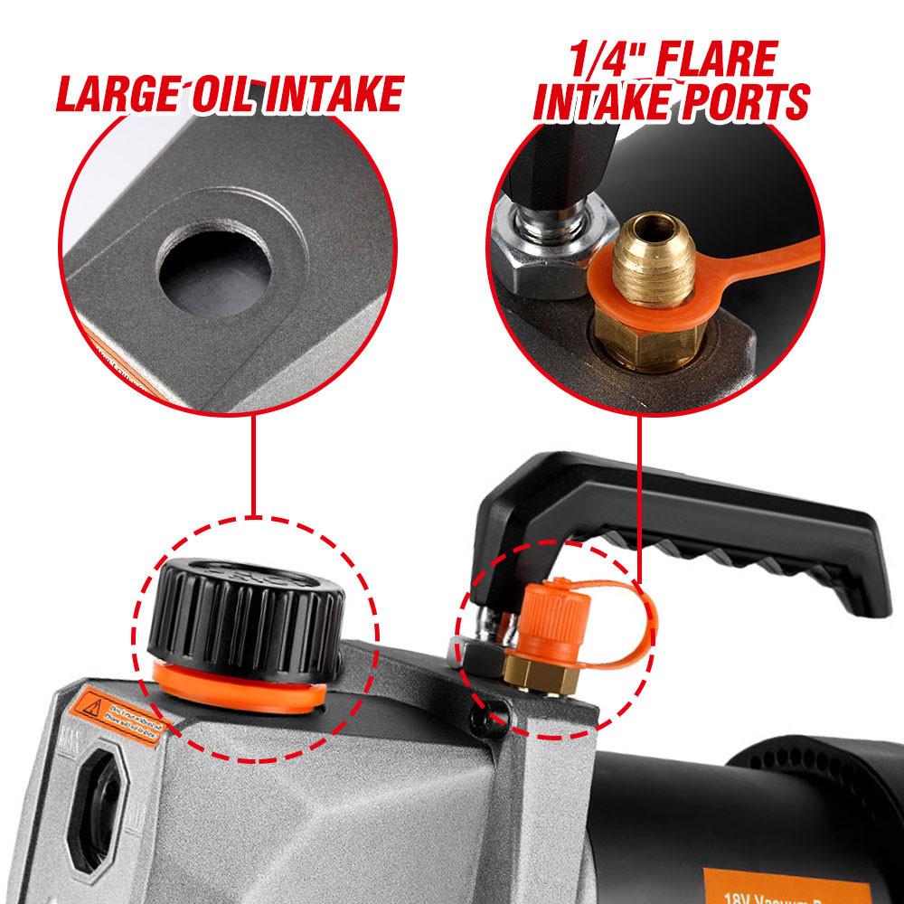 Беспроводной вакуумный насос для хладагента 7CFM 5PA 1/2 л.с. 1/4" вход для воздуха Для бытового кондиционирования воздуха Для аккумулятора