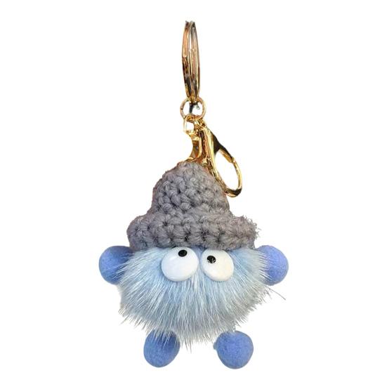 Keychain Imitation Mink Hair Cartoon Doll Charm Key Ring Fade-Resistant Compact Lightweight Backpacks Car Key Holder