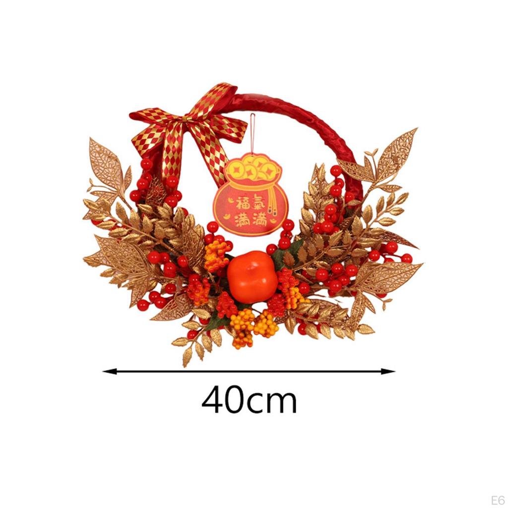 Celebration Wreath for Front Door with Red Berries Home And Garden