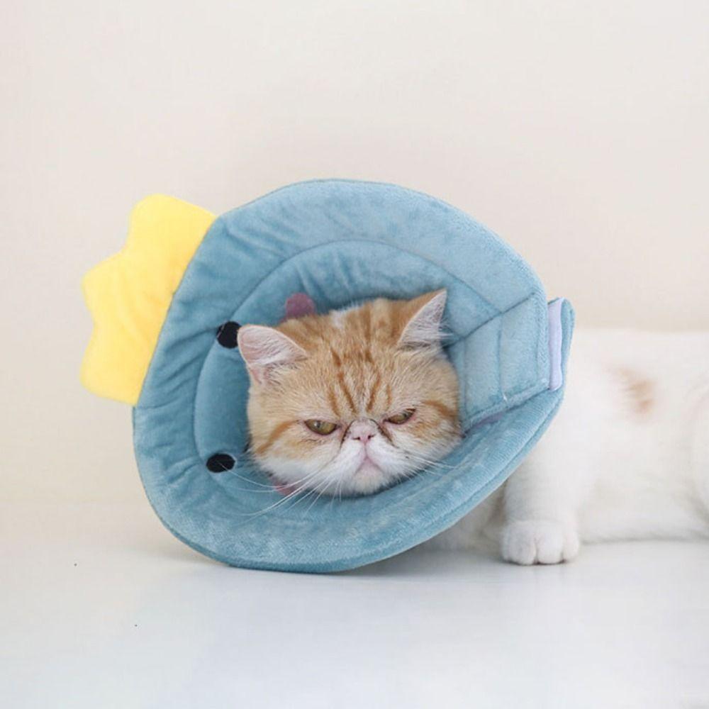 Cotton Bee Shape Cat Recovery Collar Adjustable Dog Elizabeth Circle Stop Licking
