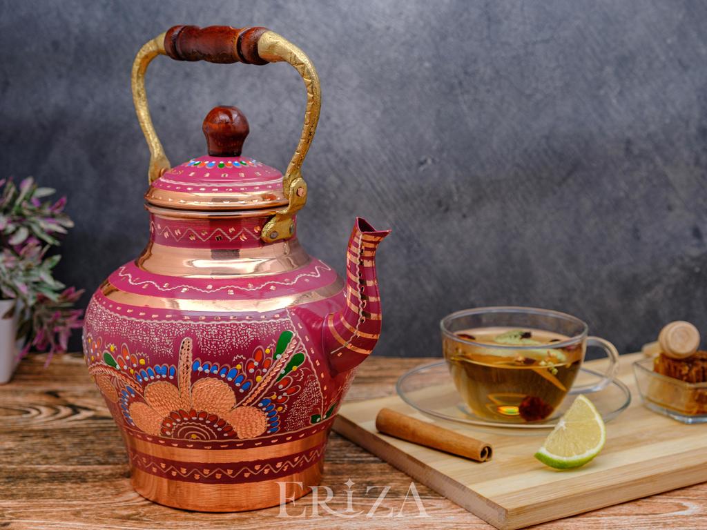 Медный чайник ручной работы для плиты 64 жидких унций