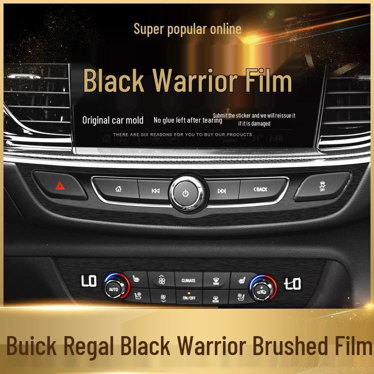 Black Warrior Brushed Car Sticker for Buick Regal 17-21: Interior Modification Central Control Decoration