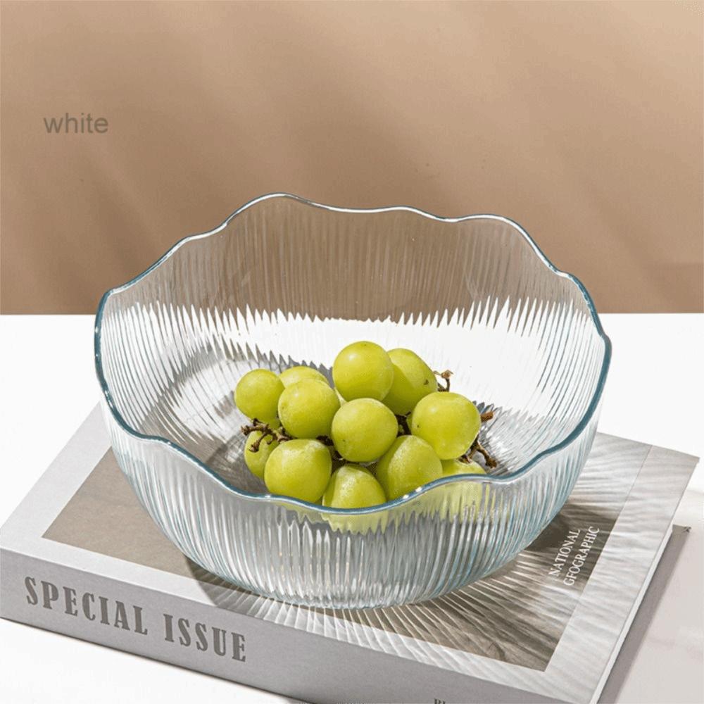 Round Fruit Bowl Flat Bottom Fruit Storage Tray Modern Style Snack Basket Home Organization
