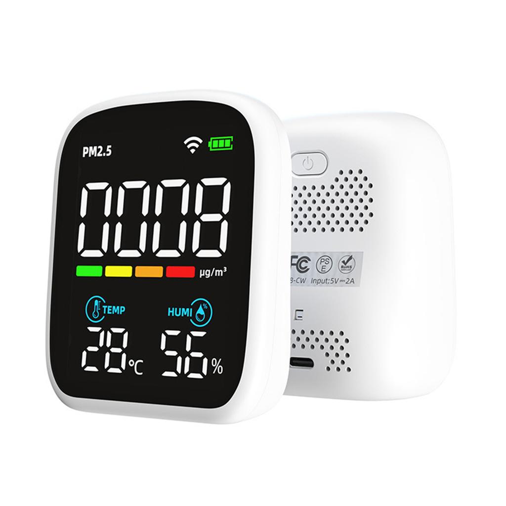Portable Air Quality Monitor Temperature Humidity Sensor Tester PM2.5 Meter Built-in Lithium-battery for Office Home