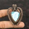 Larimar Pendant Copper Wire Wrapped Pendant Gemstone Pendant Copper Wire Wrap Jewelry Handmade Pendant Natural Larimar Jewelry Gift For Him