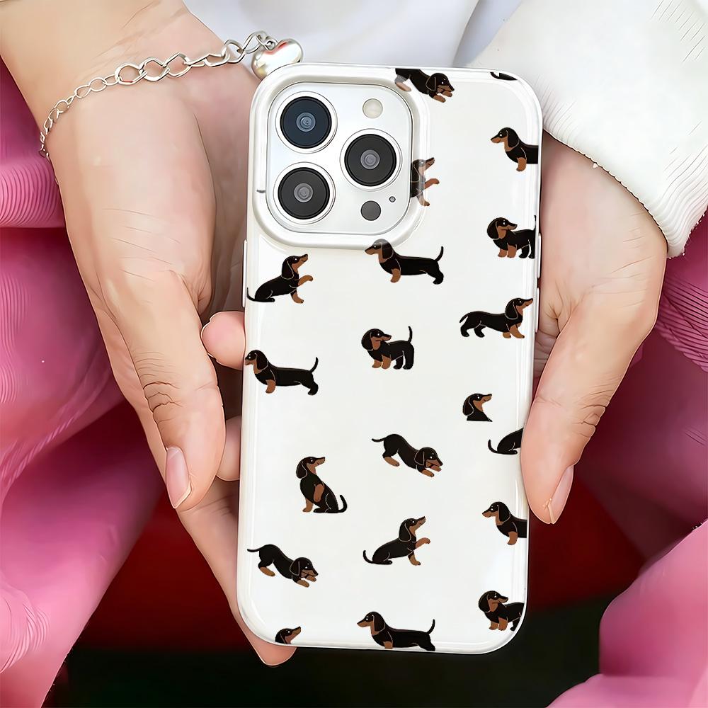 Антицарапающий Мультяшный Силиконовый Чехол с Таксой Для Iphone 14 17 13 11 16 Plus 12 15 Pro Max Прочный Защитный Чехол
