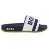 Boss Mens Stripe Leather Slides