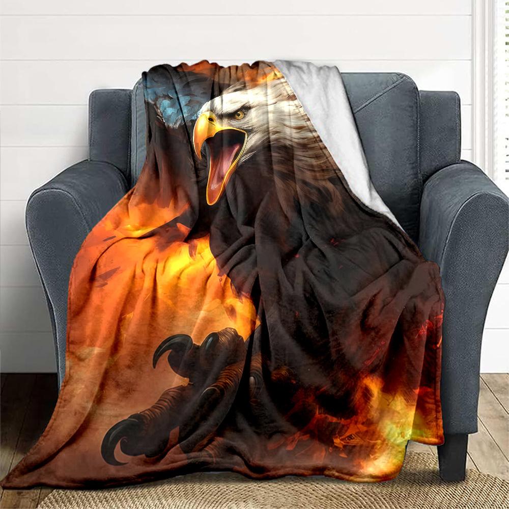 1pc Eagle, Fire Blanket Lightweight Blanket Throw Blanket For Sofa, Bed, Travel, Camping, Livingroom, Office, Couch, Chair yy251010050