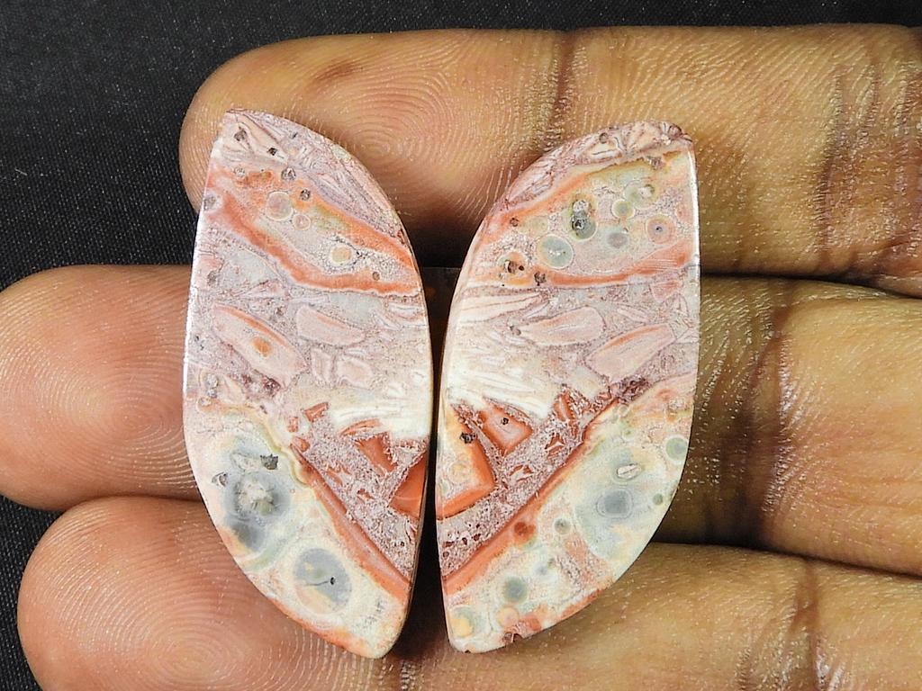 22 карата. Натуральный леопардовый яшма, подобранная пара, драгоценный камень ручной работы 16X27X03 мм SK-803