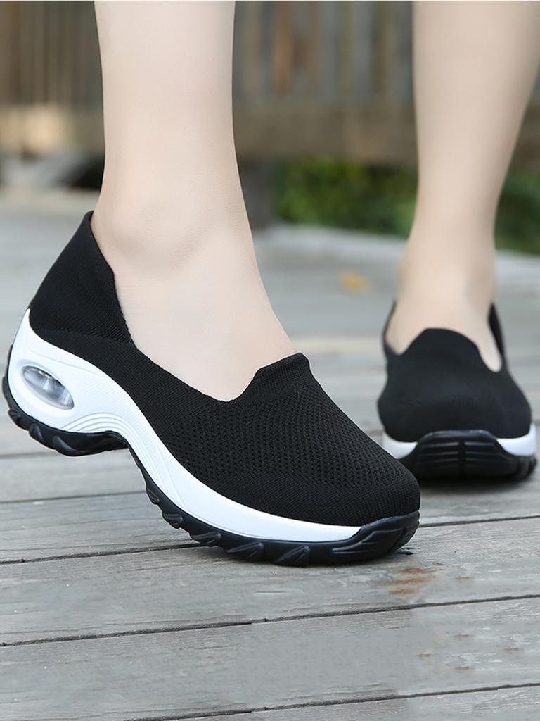 Woman Walking Shoes Slip On Sock Sneakers Lady Girls Nurse Shoe Mesh Air Cushion Platform Loafer Soft Fashion Casual Shoes 1905