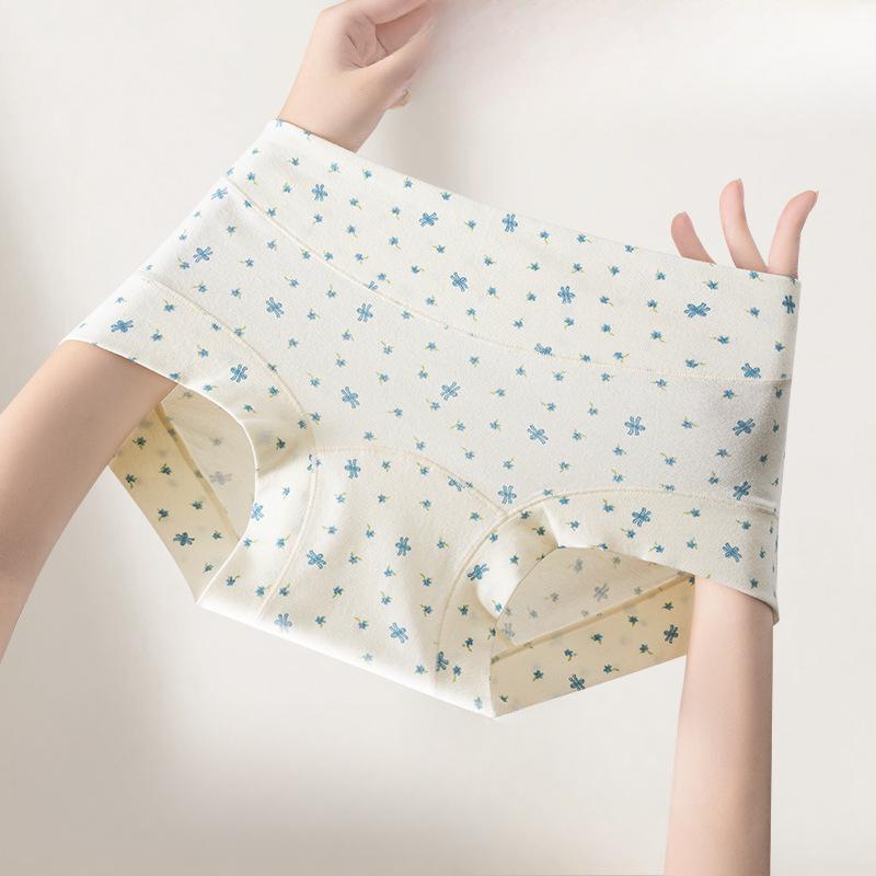 Women's Spring and Autumn Pure Cotton Non Scar Waist Wrapped Hip Extended Crotch Antibacterial Flat Angle Underwear