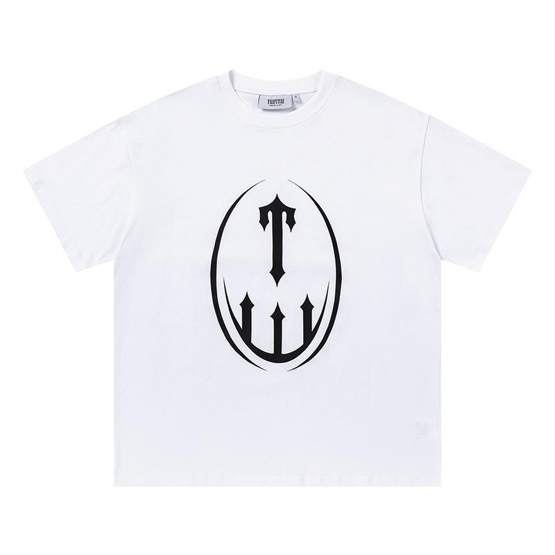 Cross-border new graffiti letter printing European and American street trendy brands loose and versatile casual men's and women's short-sleeved round