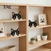 Cute Cat Theme Room Decor Shelf Sitter Ornament, Wooden Peeking Kitten Figurine, Desk 2D Flat Decorative Statue for Desktops And Bookshelves