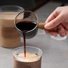 50ml 100ml Glass Cup Set Mini Milk Jug Wood Handle Glass Coffee Cup Espresso Shot Glasses Kitchen Sauce Cup Coffee Accessories