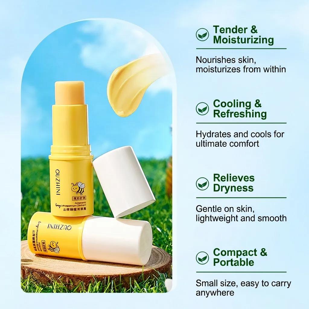 Ouzhini Anti Itching Honey Purple Grass Cream Soothing Stick Mosquito Bite Cool Repair Solid Fragrance Balm Portable Stick