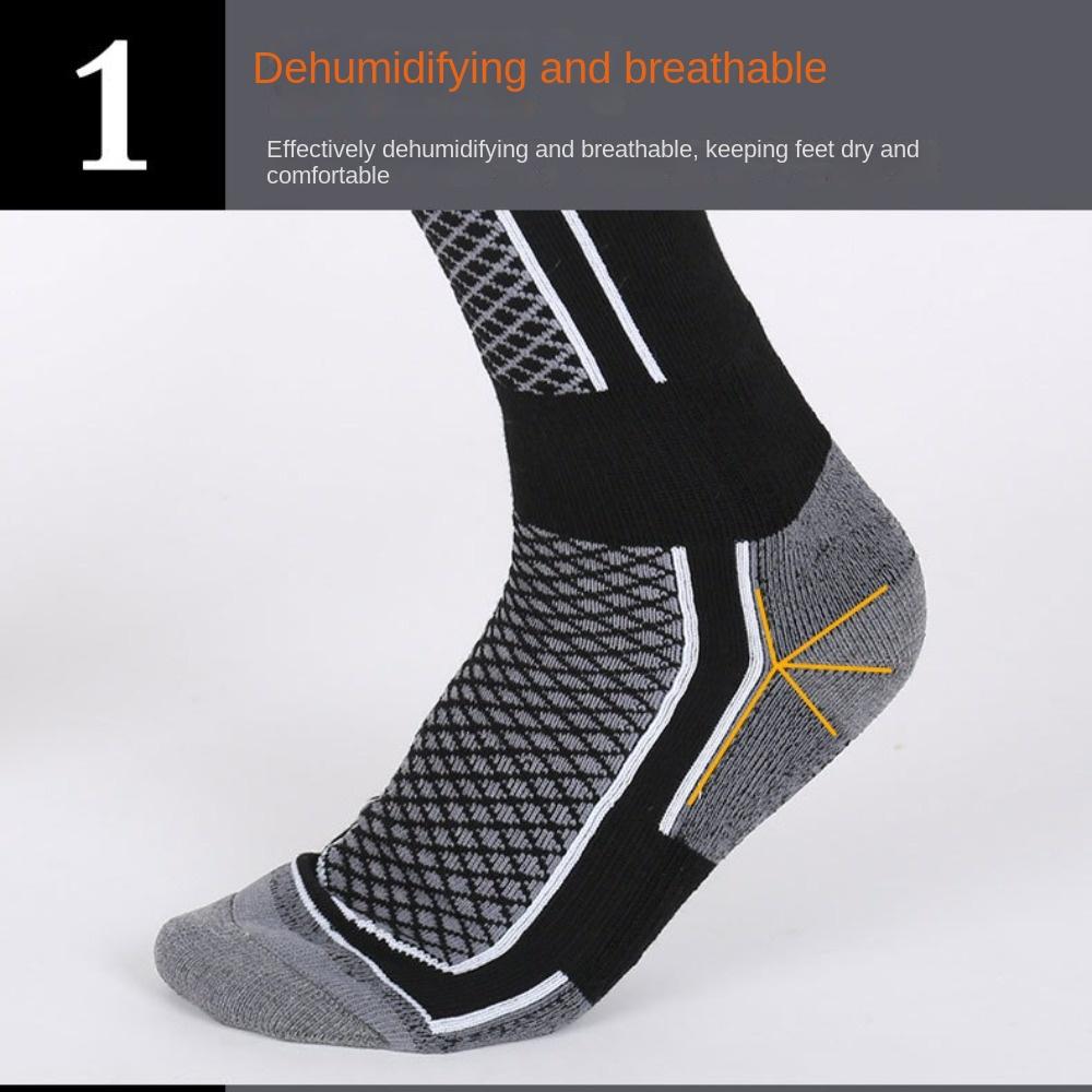 1 пара теплых длинных носков для походов, хлопковые носки с высокой трубой, носки для купания, лыжные носки для бега