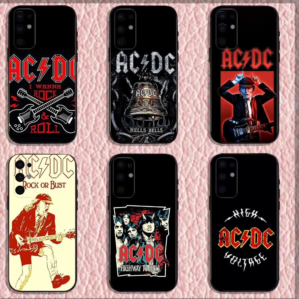 A-AC ROCK D-DC Band1 Phone Case For Samsung S25,S24,S21,S22,S23,S30,Ultra,S20,Plus,Fe,Lite,Note,10,9,5G Black Cover