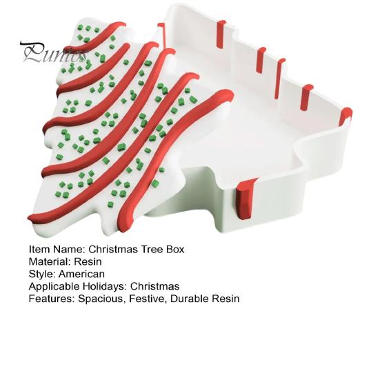 Коробка для рождественской елки, коробка для хранения тортов в форме елки, контейнер для хранения продуктов из смолы, органайзер для конфет и закусок, контейнеры с крышкой для декора рабочего стола