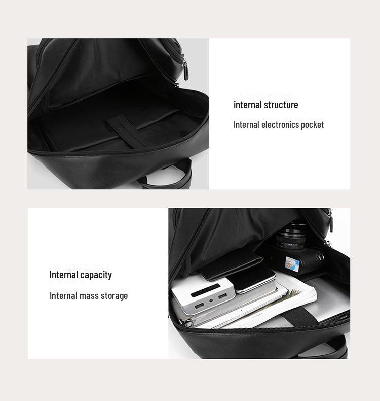 Мужской модный рюкзак из полиуретана большой вместимости для путешествий и поездок на работу