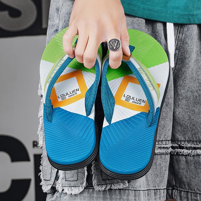 Модные высококачественные летние пляжные шлепанцы Модные мужские шлепанцы Мужские повседневные дышащие нескользящие пляжные тапочки Мужские летние уличные