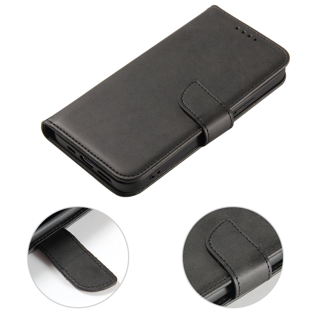 Premium Magnet Flip Wallet Case for iPhone 15 Pro Max - Black