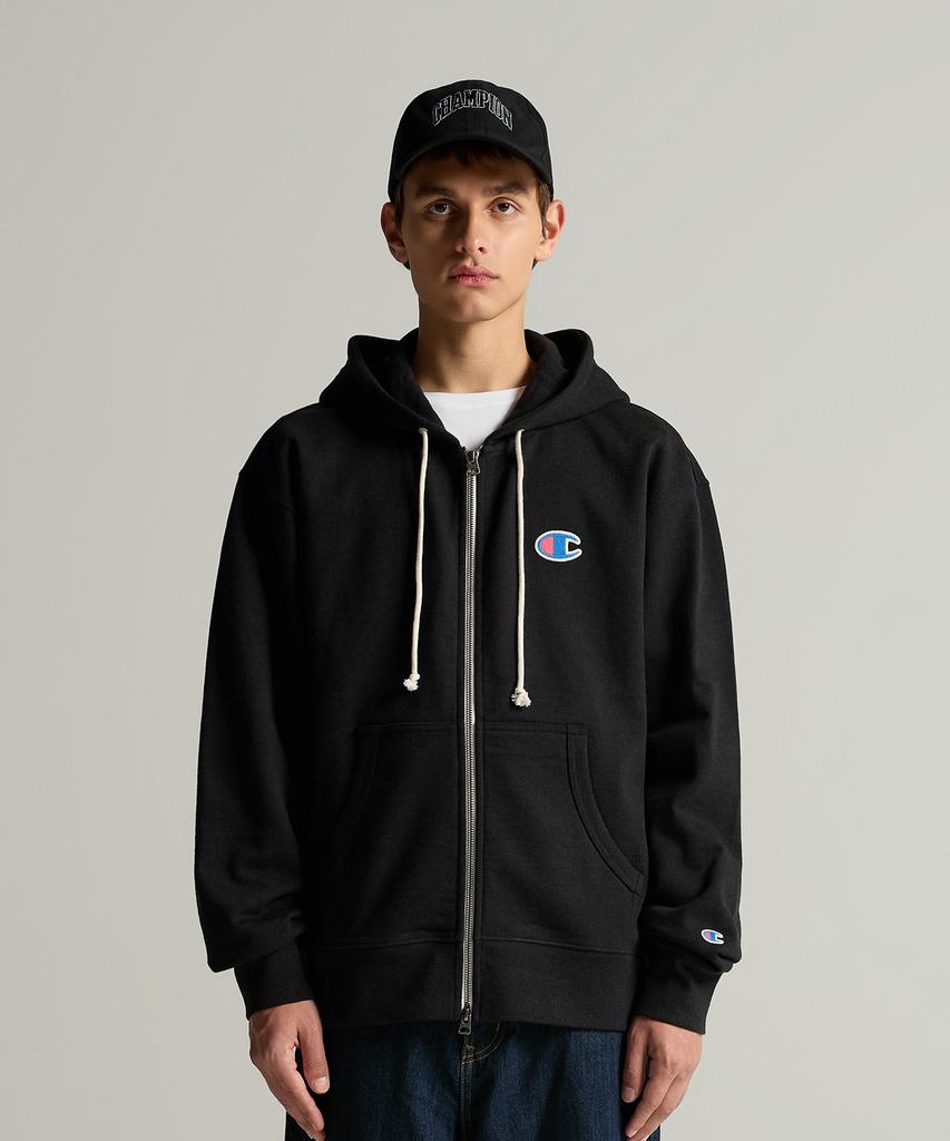 Champion Худи на молнии свободного кроя с логотипом Heritage Черный