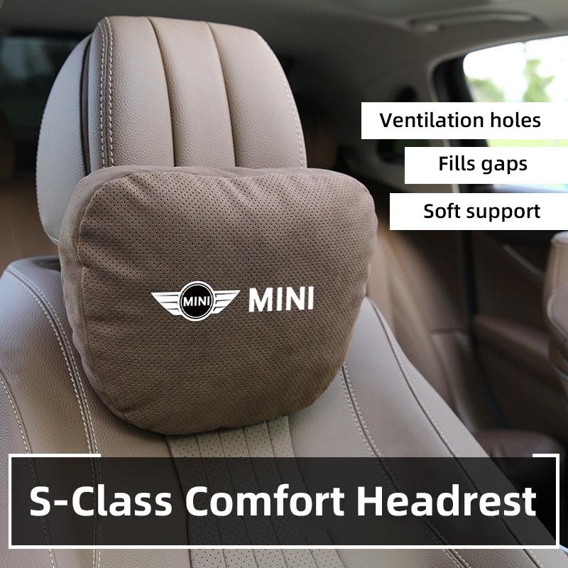 Keychain High-quality Leather Car Seat Headrest Memory Foam Comfort Neck Pillow For qaz9 Cooper One JCW F54 F55 F56 F57 F60 R55 9qaz