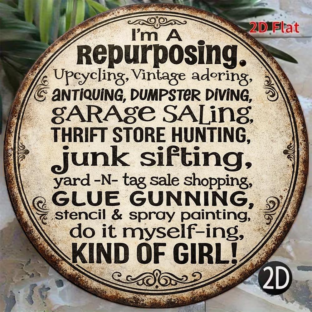 D Flat pc pcs Suitable for DIY Craft Enthusiasts Vintage Sign xinxcm Round Retro Wall Decor Plaque with Suitable fo