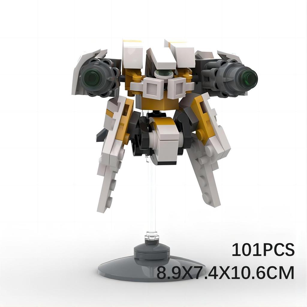 Совместимые Строительные Блоки MOC Мини-Меха Желтая Лиса Сборка Экзоскелет Робот Креативный Дисплейный Элемент Фигурка Строительная Игрушка