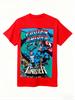 Genuine 2026 New Captain America Punisher Comic Print Plus Size Unisexs Short Sleeve Relaxed Crew Neck TShirt