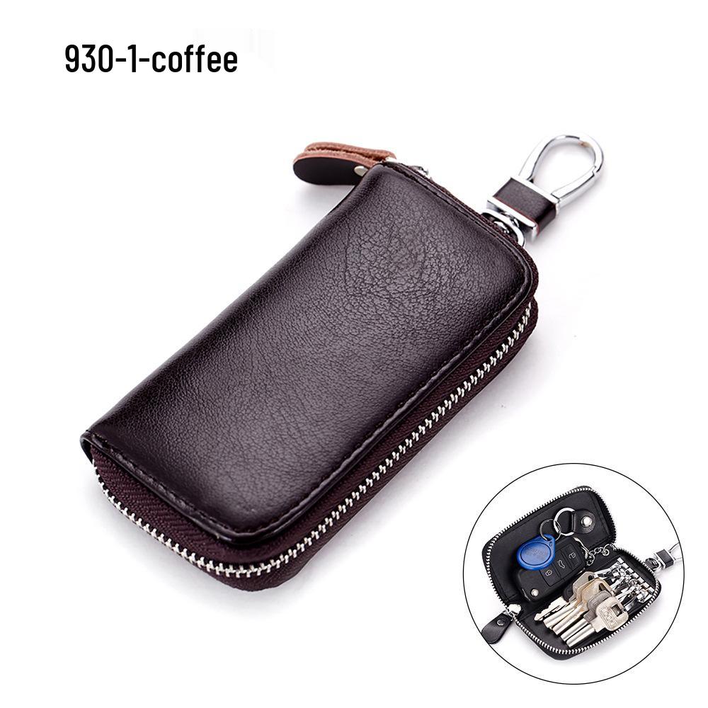 Универсальный чехол для ключей из натуральной кожи на молнии для мужчин и женщин