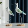 2 шт. Деревянная фигурка чайки Прибрежная реалистичная скульптура морской птицы Морской животный настольный орнамент для спальни гостиной домашнего офиса полки стола