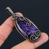 Russian Charoite Gemstone Pure Copper Wire Wrapped Handmade Pendant Jewelry