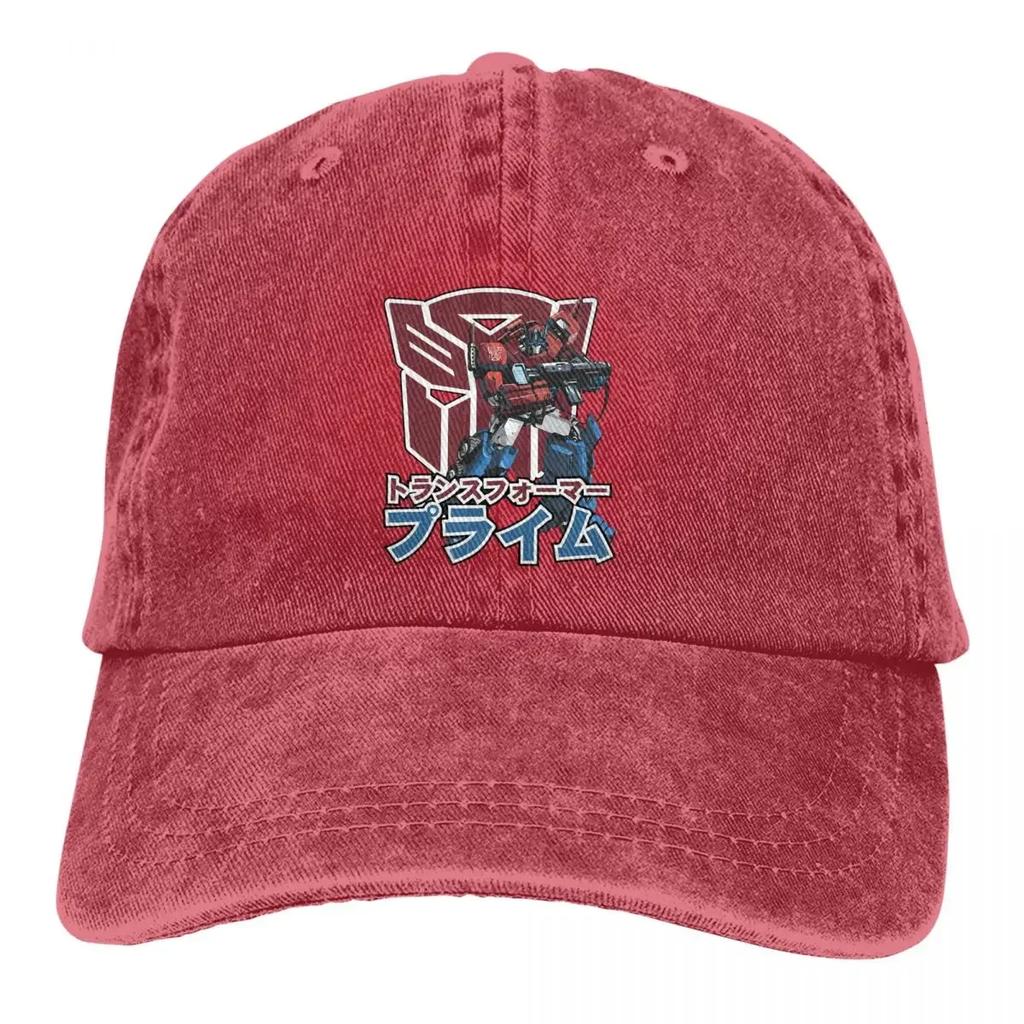Стираная мужская бейсболка Optimus Prime Classic Trucker Snapback Cowboy Caps Dad Hat Transformer Science Action Golf Hats