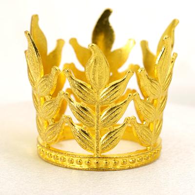 Оригинальное украшение для выпечки торта на день рождения, мини-корона, круглый лист, детский головной убор, красочные аксессуары для волос из сплава