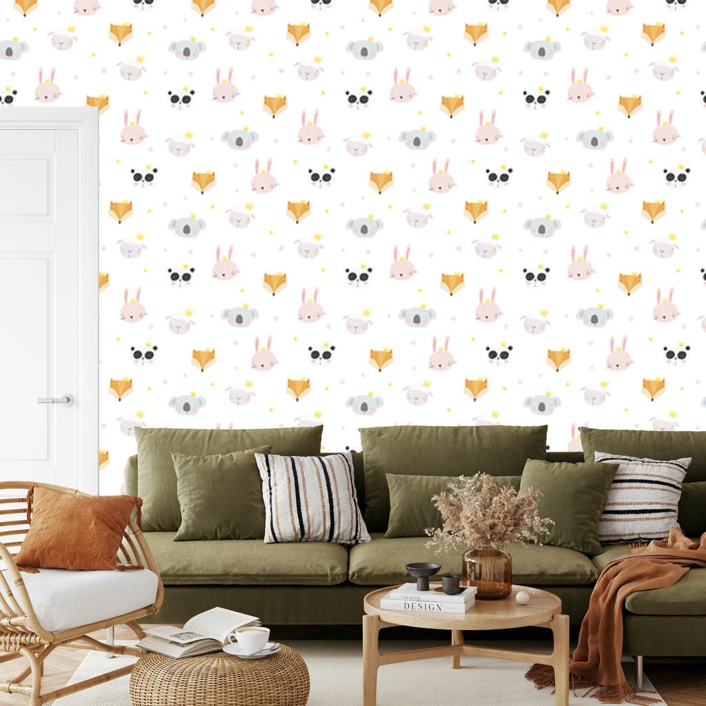 Wallpaper Animals foxes sheep pandas for living room and bedroom 50x1000