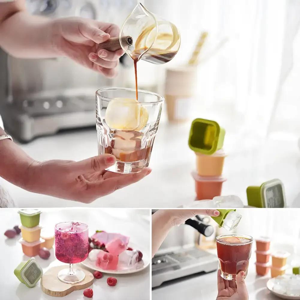 Форма для квадратных кубиков льда из полипропиленовой смолы 50 мл, набор 6 шт., экологичная, для домашней кухни, лето 2024, популярные аксессуары