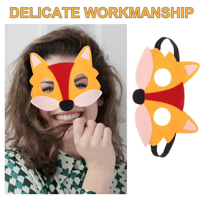 6pcs Non-woven felt mask Cosplay Fox Masks Japanese Mask Half Face Hand-painted Cat Fox Mask Masquerade Festival Cosplay Props