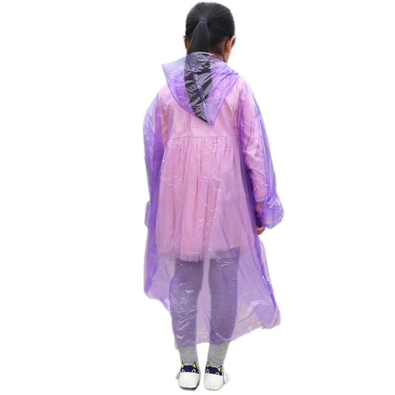 Детский одноразовый дождевик однотонный удобный пуловер цельный дождевик