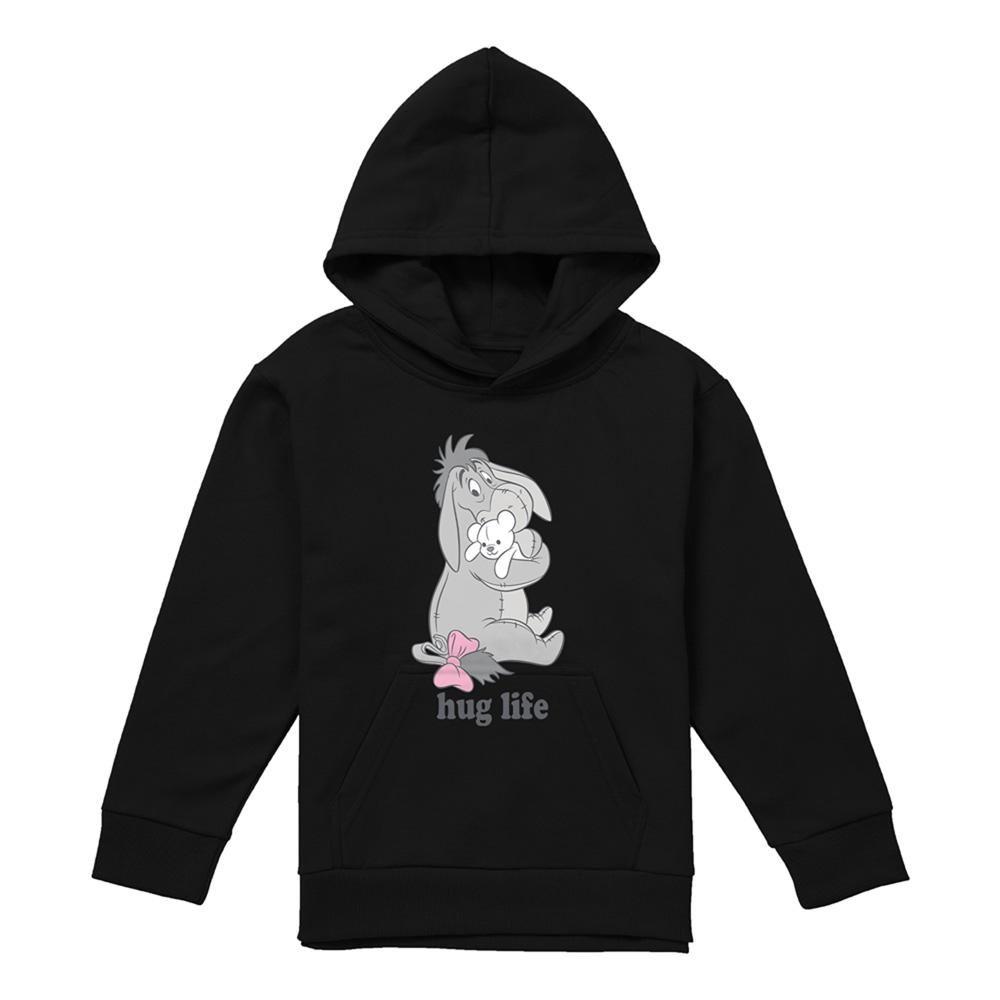 Winnie the Pooh Childrens/Kids Hug Life Eeyore Heather Valentine`s Day Hoodie