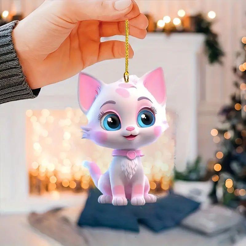 Adorable Pink Acrylic Cartoon Style Car Hanging Decoration For Trendy Vehicle Decor